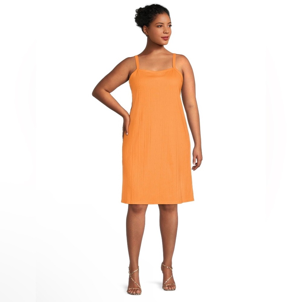 TERRA & SKY Sun Dress Size 2X 20W-22W Orange Semi Loose New
